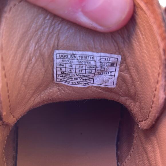 UGG Alameda Women’s Leather Mid Zipper Sneaker Boot Chestnut size 6 - Picture 8 of 9